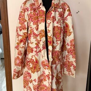 Womens Willi SmithCream Floral Paisley Coat - Pink & Gold Pattern